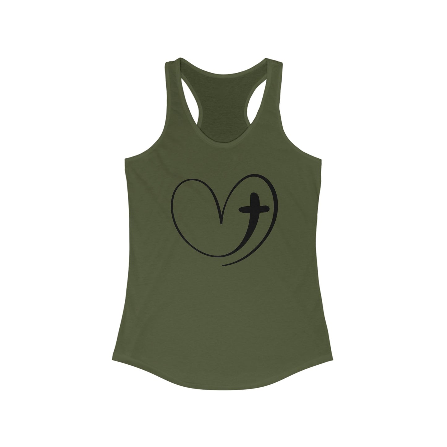 Heart Cross Tank Top - Bold Christian Graphic Tank