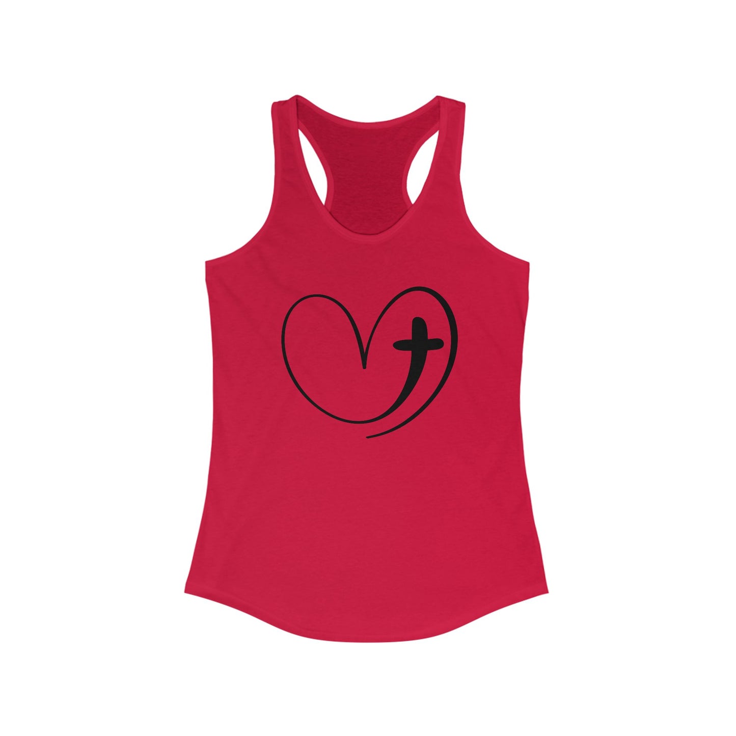 Heart Cross Tank Top - Bold Christian Graphic Tank