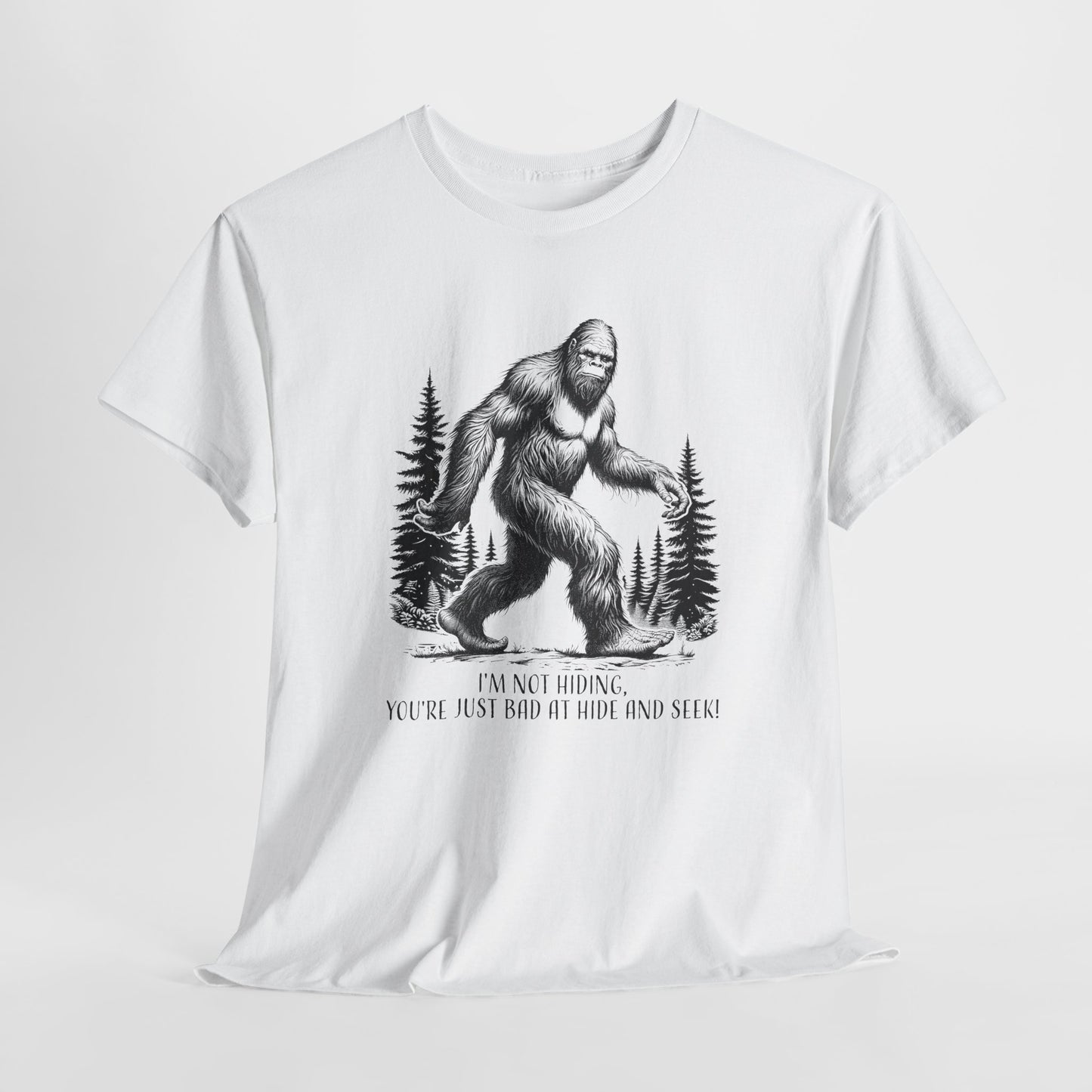 Bigfoot Hide and Seek T-Shirt - Funny Sasquatch Design