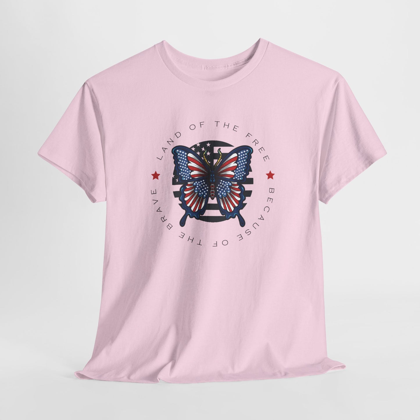 Land Of The Free Patriotic Butterfly T-Shirt