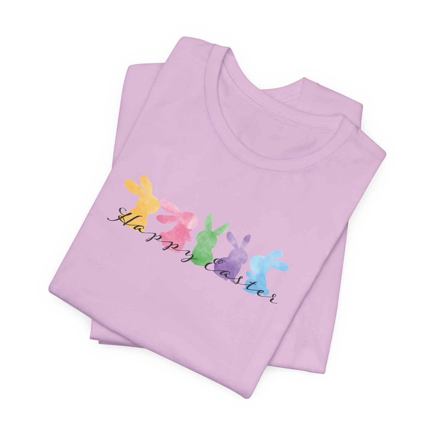 Happy Easter Pastel Bunnies T-Shirt - Cute Spring Graphic Tee