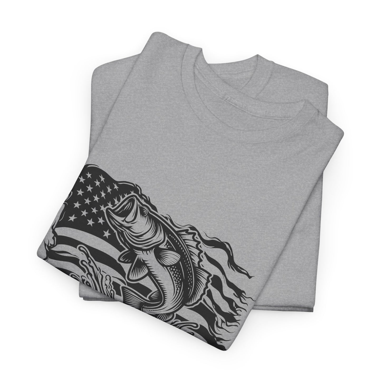 American Flag Bass T-Shirt - Patriotic Graphic Tee