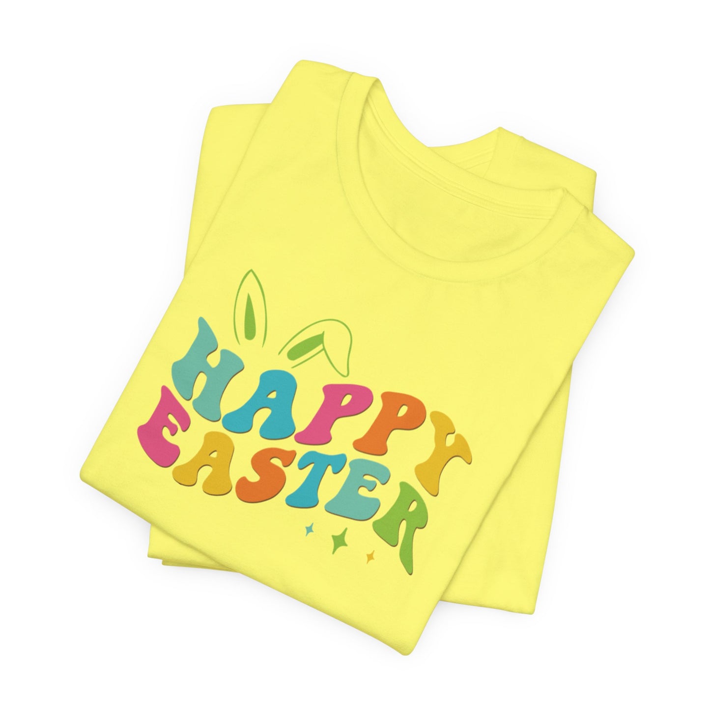 Happy Easter Bunny Ears T-Shirt - Colorful Graphic Tee