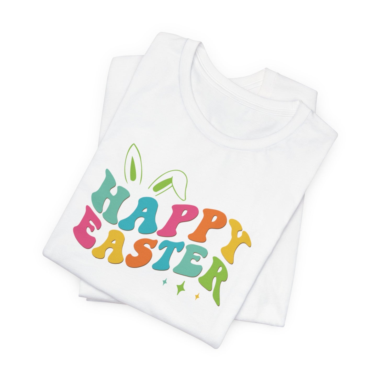 Happy Easter Bunny Ears T-Shirt - Colorful Graphic Tee