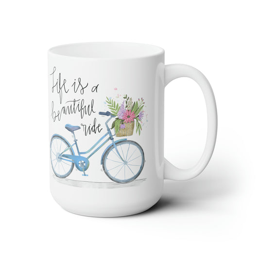 Bicycle Coffee Mug Life Is A Beautiful Ride Hot Tea Cup Gift