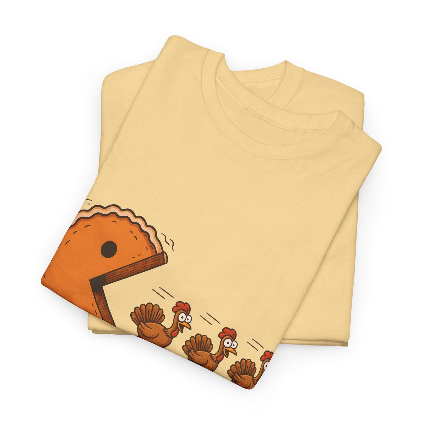 Funny Thanksgiving T-Shirt - Pac-Man Turkey Chase Design