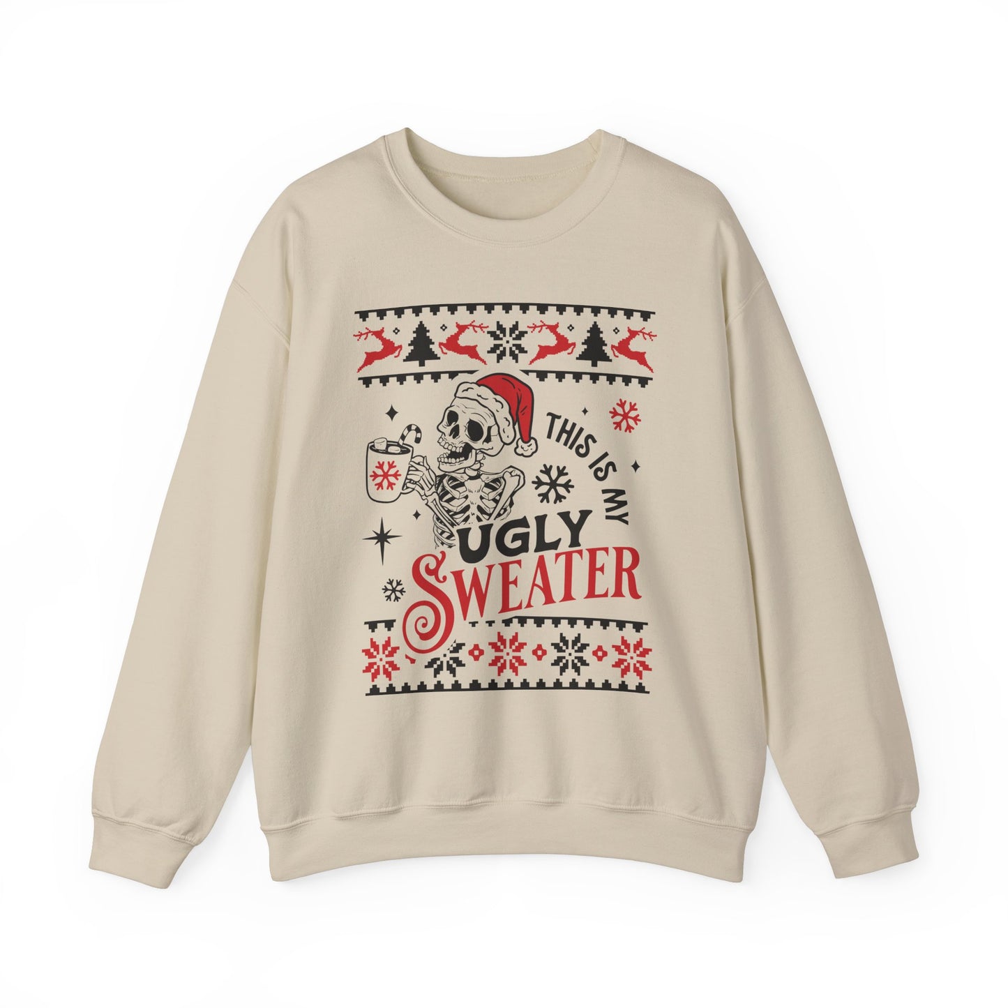 Festive Skeleton Ugly Sweater Sweatshirt