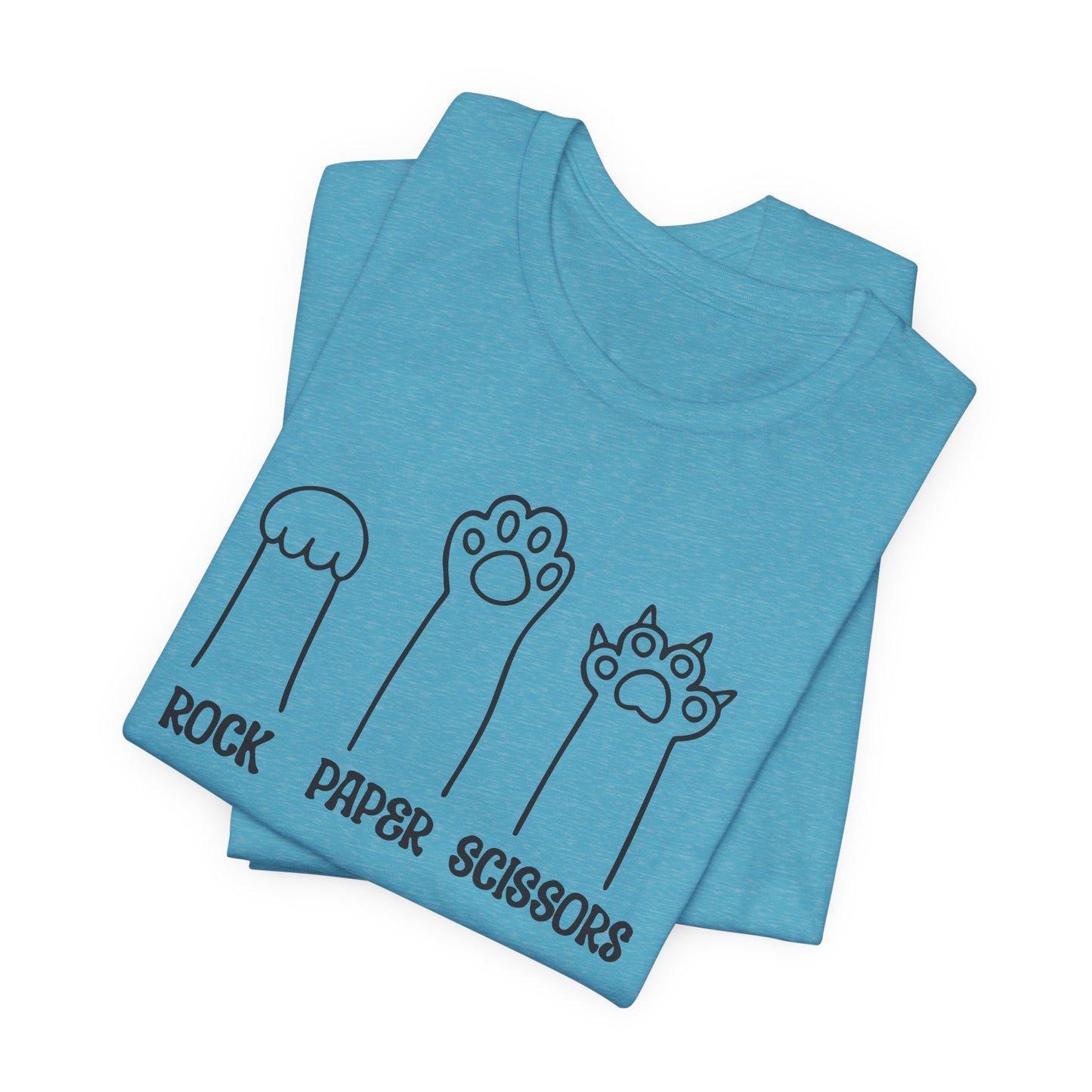 Rock Paper Scissors Cat T-Shirt - Funny Paw Tee