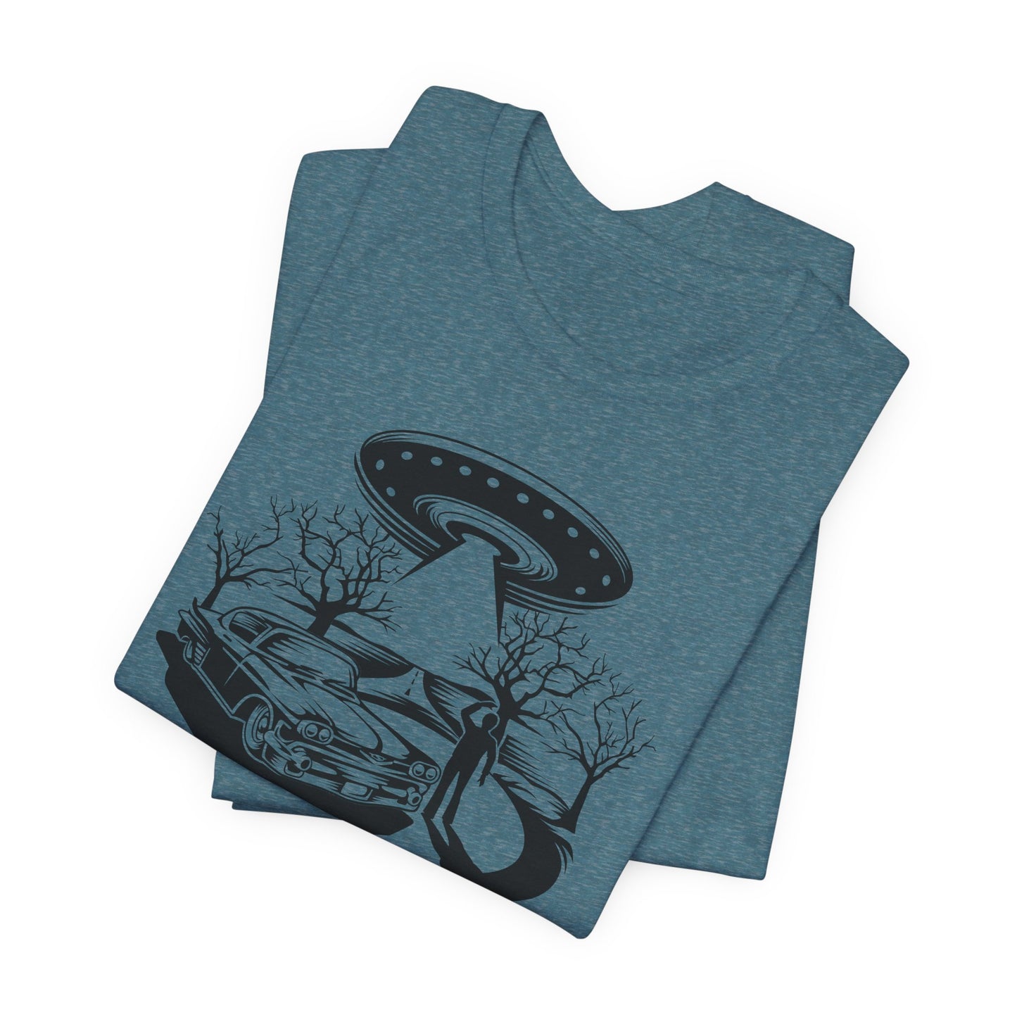 UFO Road Encounter T-Shirt - Spaceship Witness Design