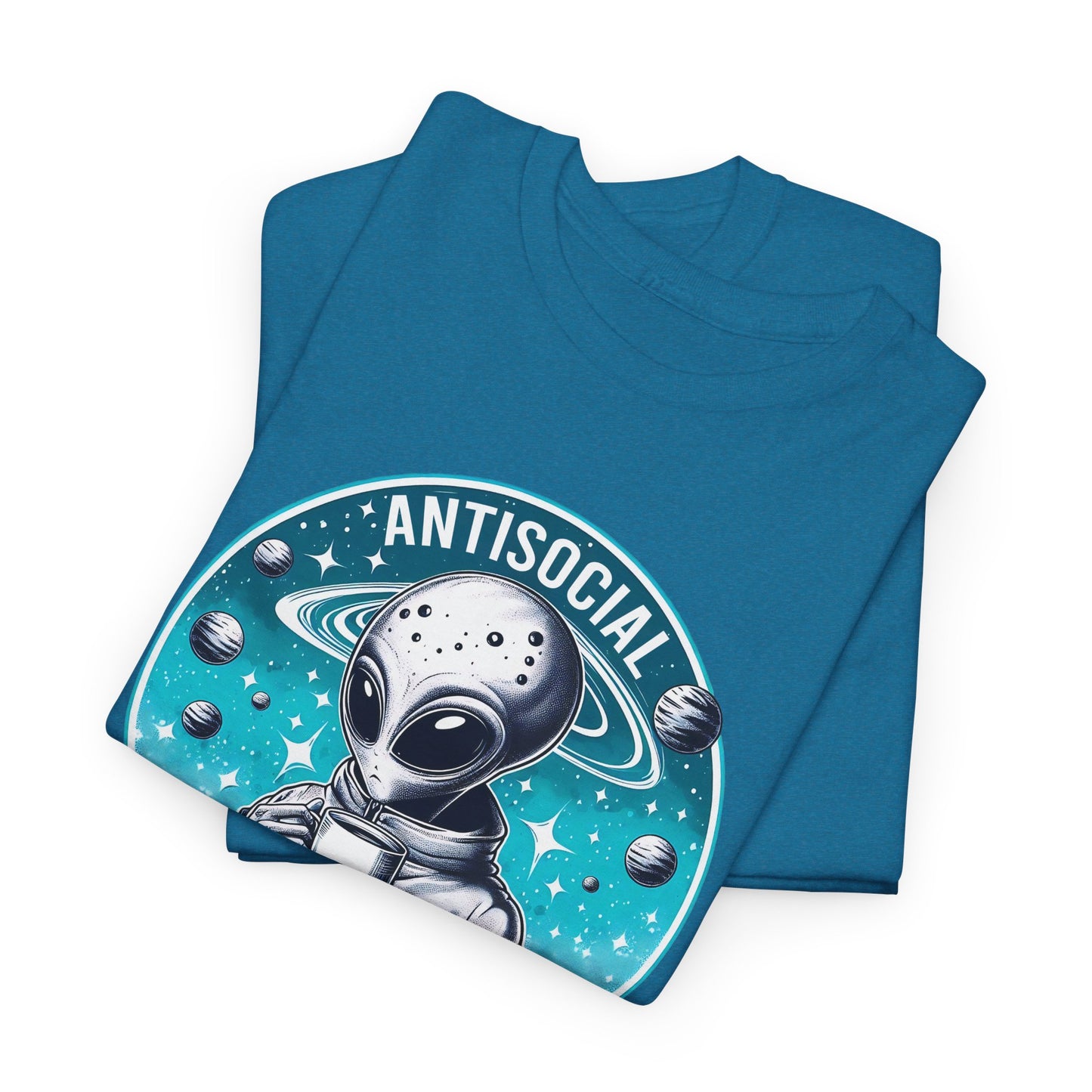 Antisocial Alien T-Shirt - Coffee Drinker Graphic