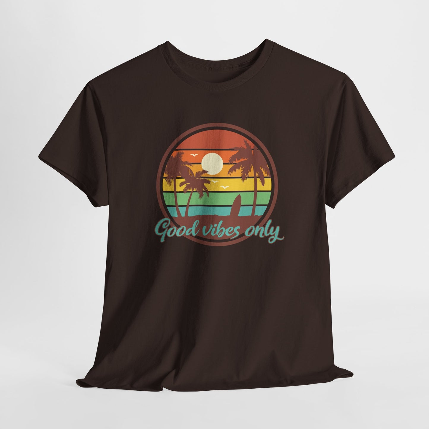Good Vibes Only Tropical Sunset T-Shirt - Beach Tee