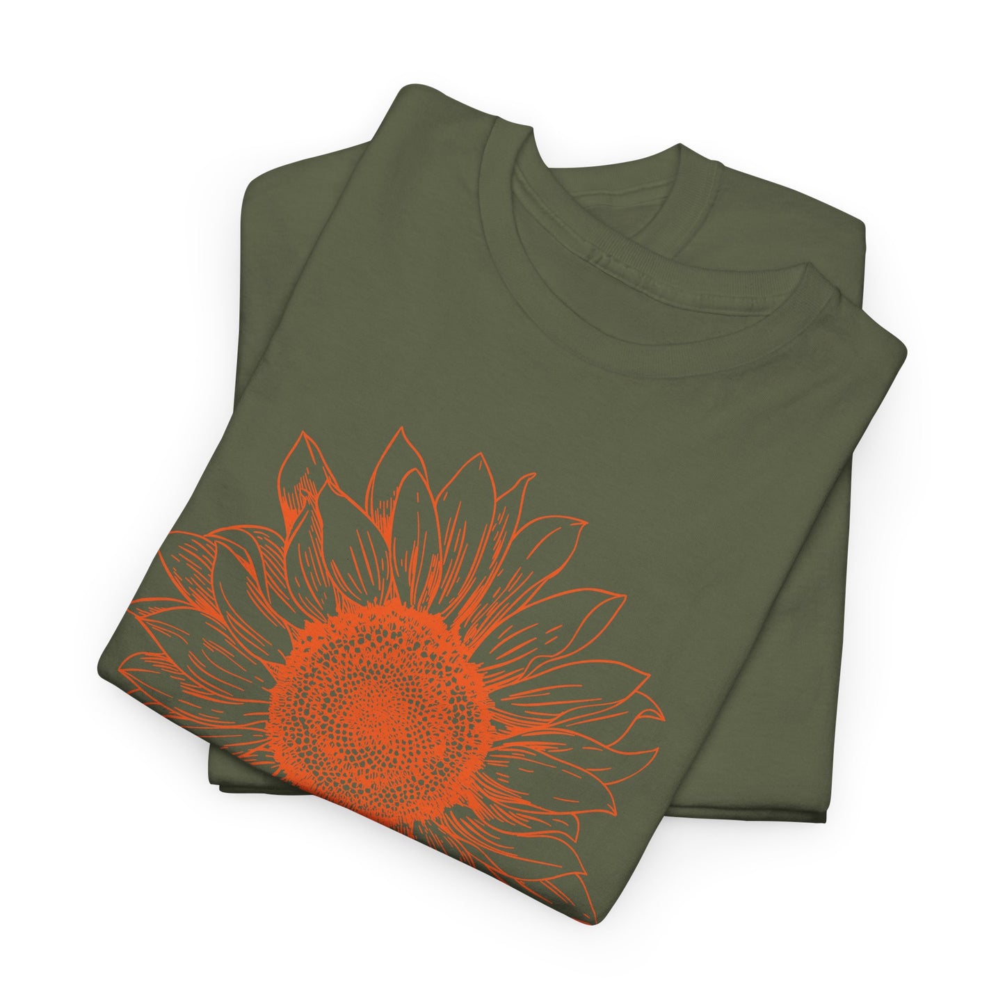 Sunflower Line Art T-Shirt - Minimal Design