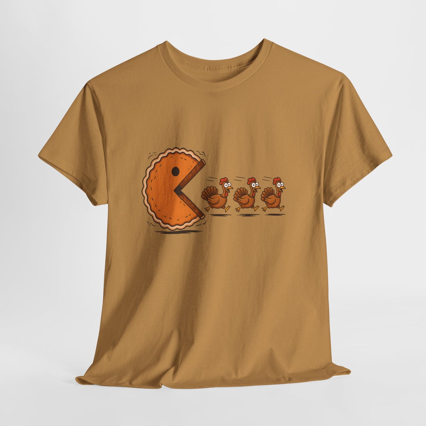 Funny Thanksgiving T-Shirt - Pac-Man Turkey Chase Design