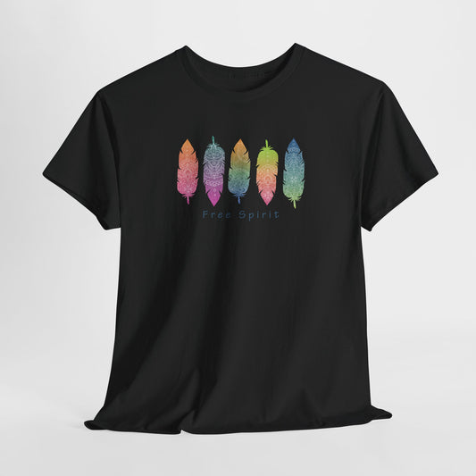Free Spirit Colorful Feather T-Shirt