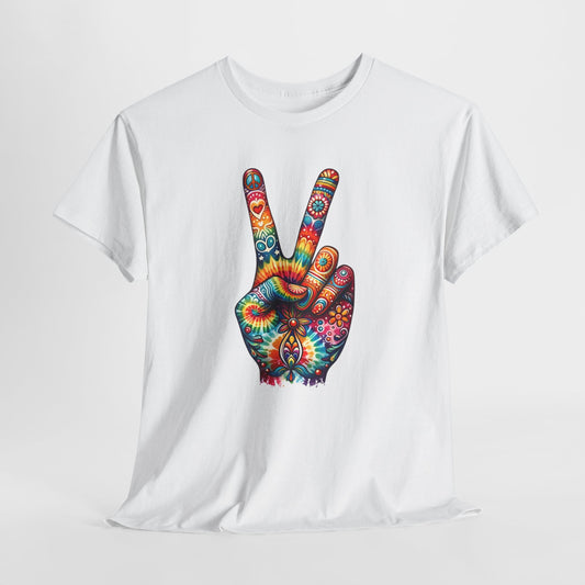 Colorful Peace Sign Hippie Tee