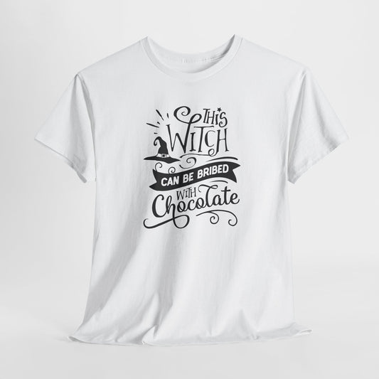 Witch Bribed with Chocolate T-Shirt - Funny Halloween Tee