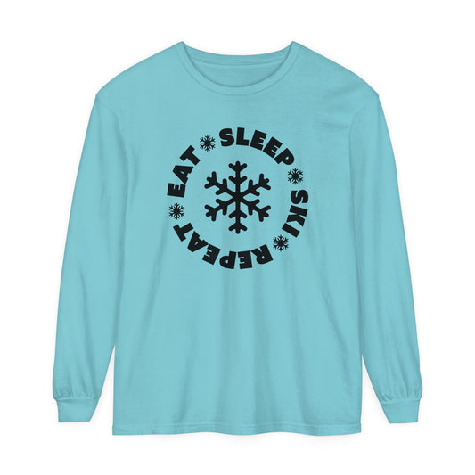Eat Sleep Ski Repeat Long Sleeve T-Shirt