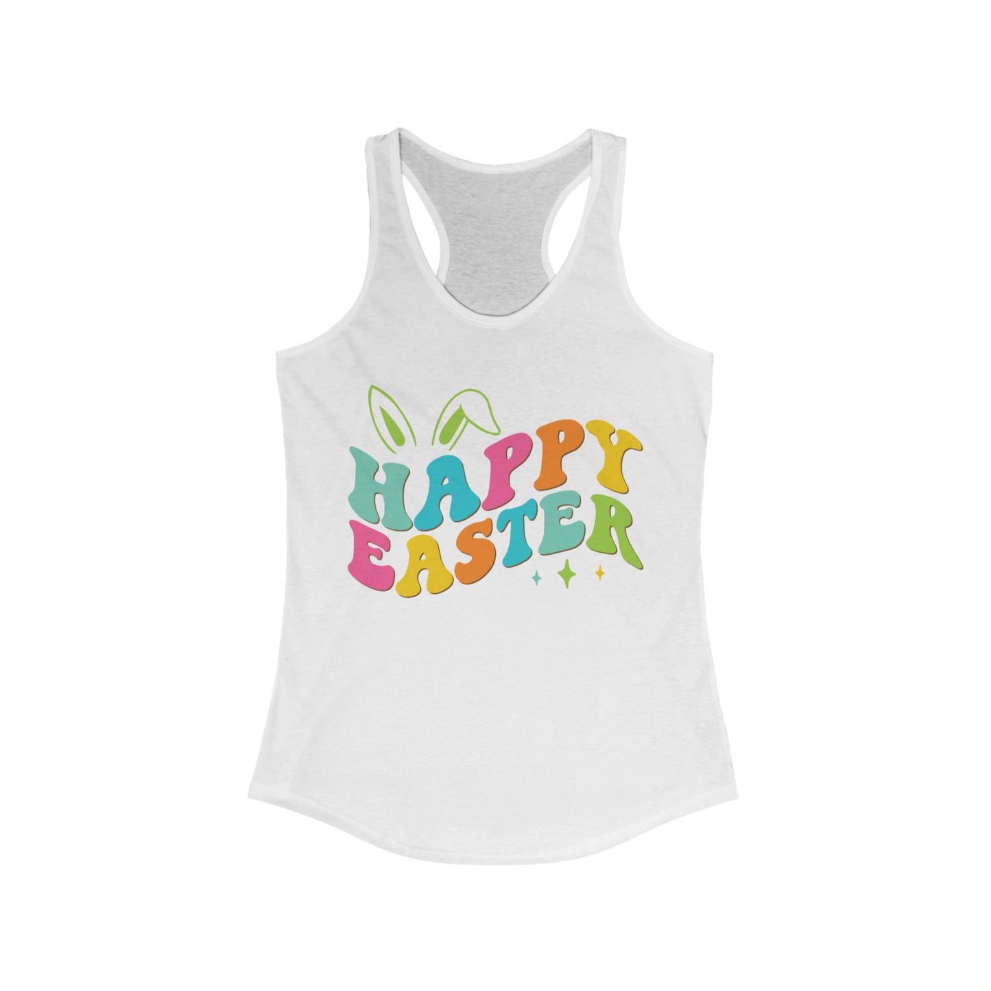 Happy Easter Bunny Ears Tank Top - Colorful Graphic Tank