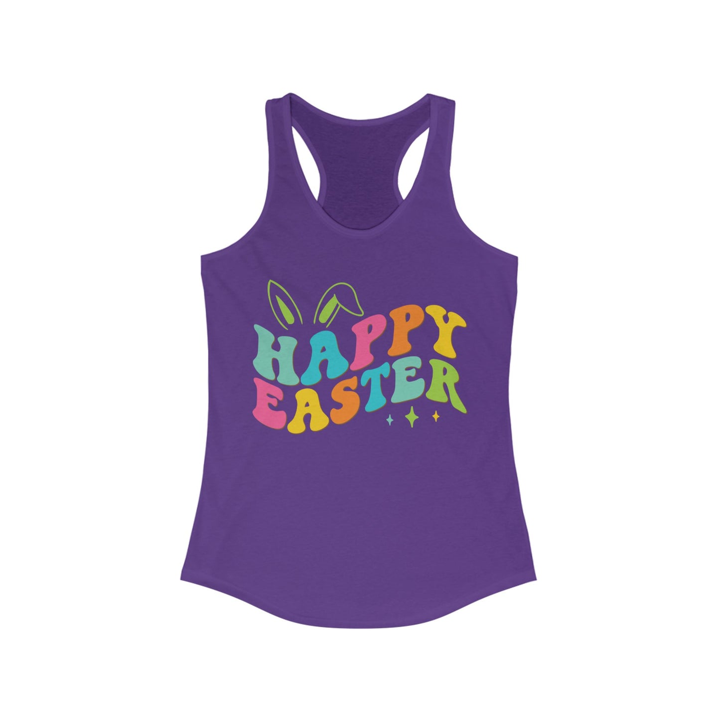 Happy Easter Bunny Ears Tank Top - Colorful Graphic Tank