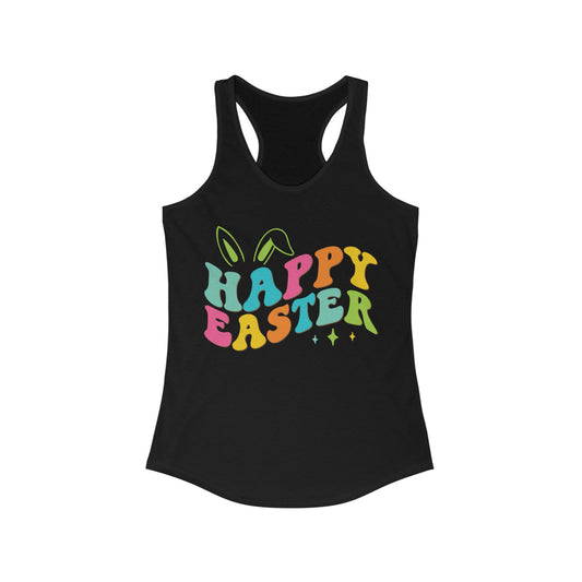 Happy Easter Bunny Ears Tank Top - Colorful Graphic Tank