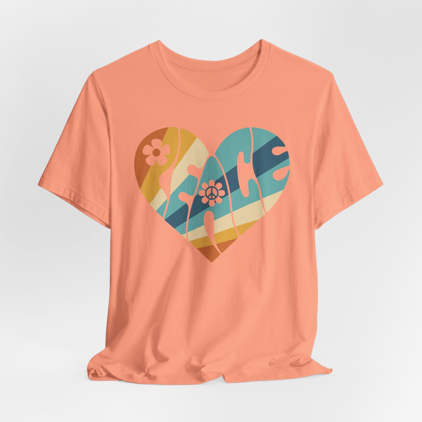 Colorful Peace Heart Hippie Tee
