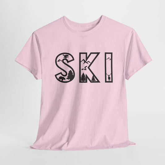 Ski Nature Font Graphic T-Shirt