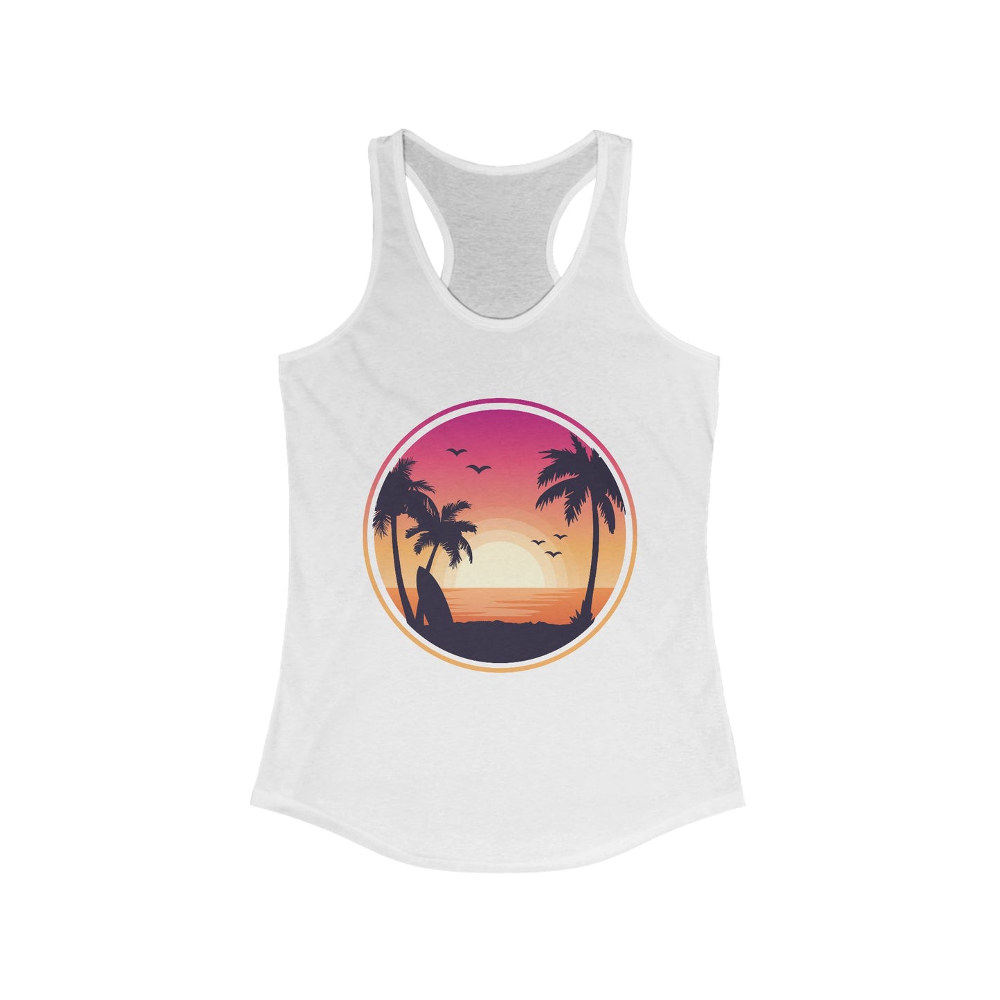 Tropical Sunset Palm Trees Tank Top - Beach Vibe