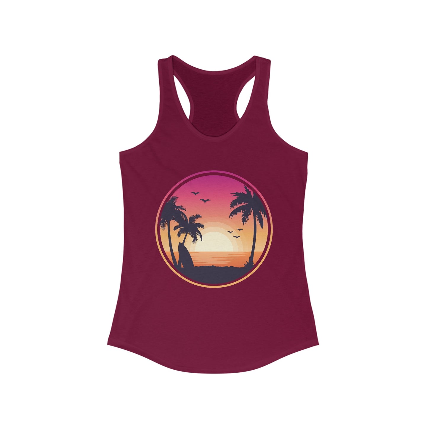 Tropical Sunset Palm Trees Tank Top - Beach Vibe