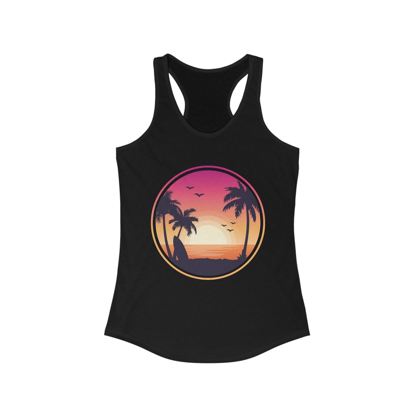 Tropical Sunset Palm Trees Tank Top - Beach Vibe