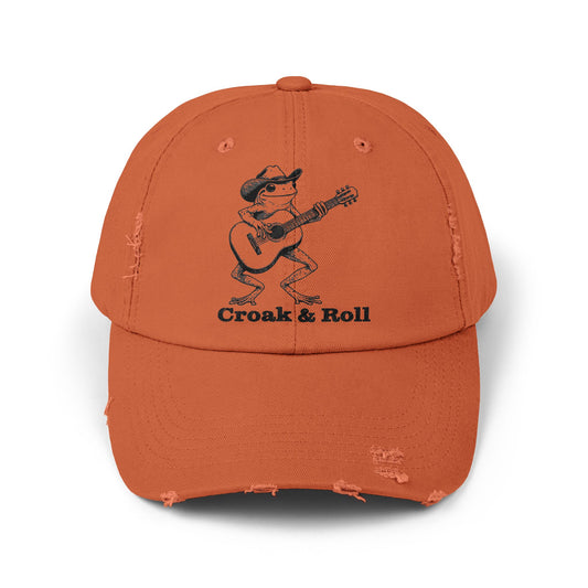 Croak and Roll Ball Cap - Frog Cowboy Guitar Hat