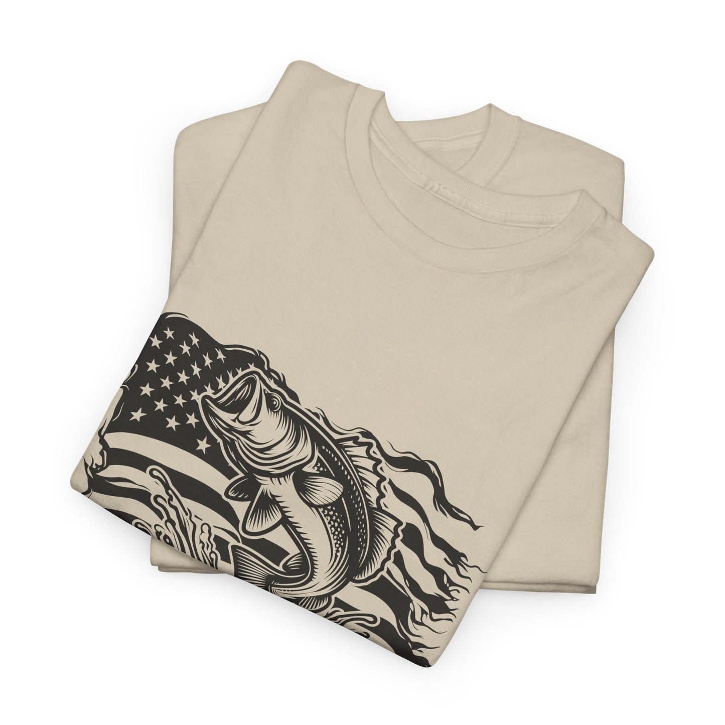 American Flag Bass T-Shirt - Patriotic Graphic Tee