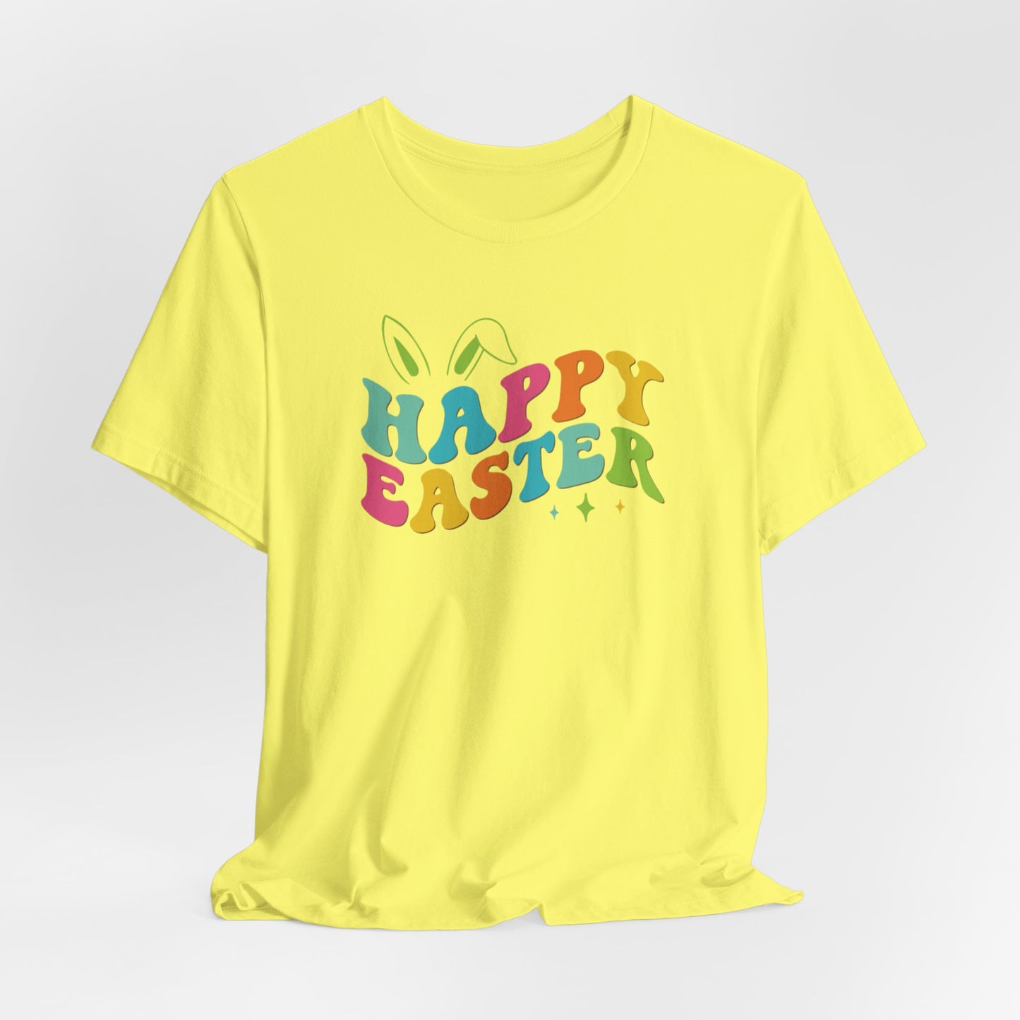 Happy Easter Bunny Ears T-Shirt - Colorful Graphic Tee