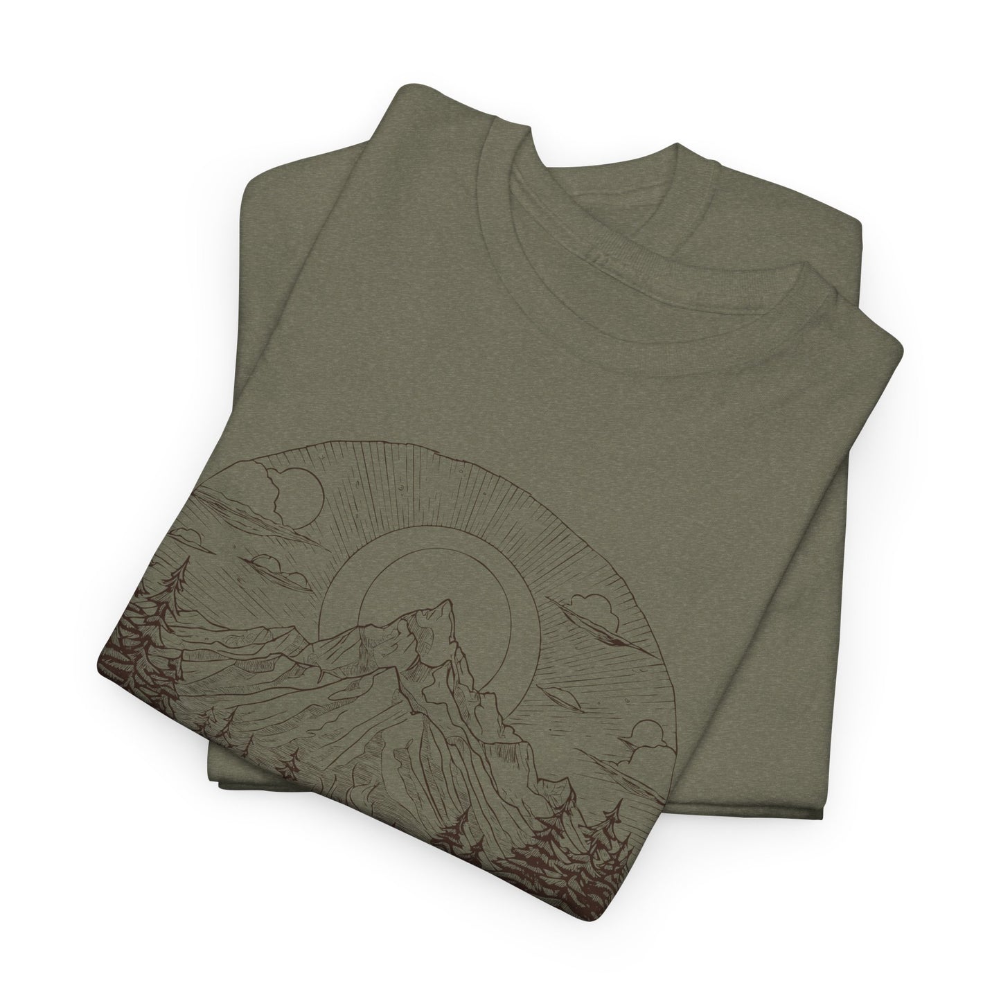 Campfire Mountain Scene T-Shirt