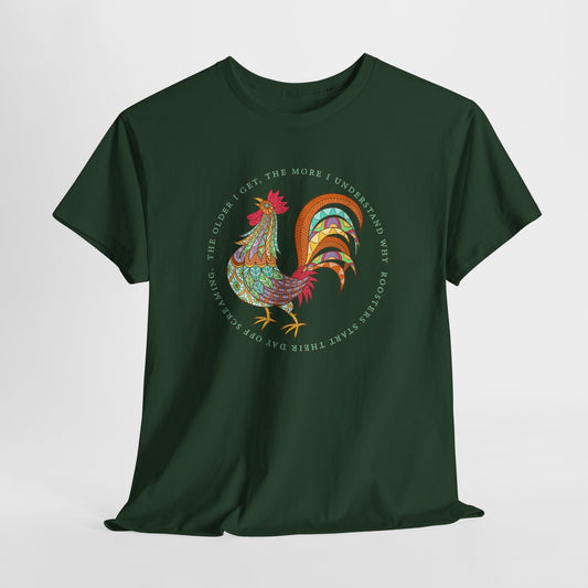 Rooster Scream T-Shirt - Funny Aging Tee
