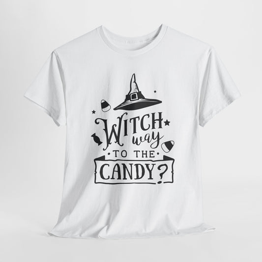 Witch Way to the Candy T-Shirt - Funny Halloween Tee