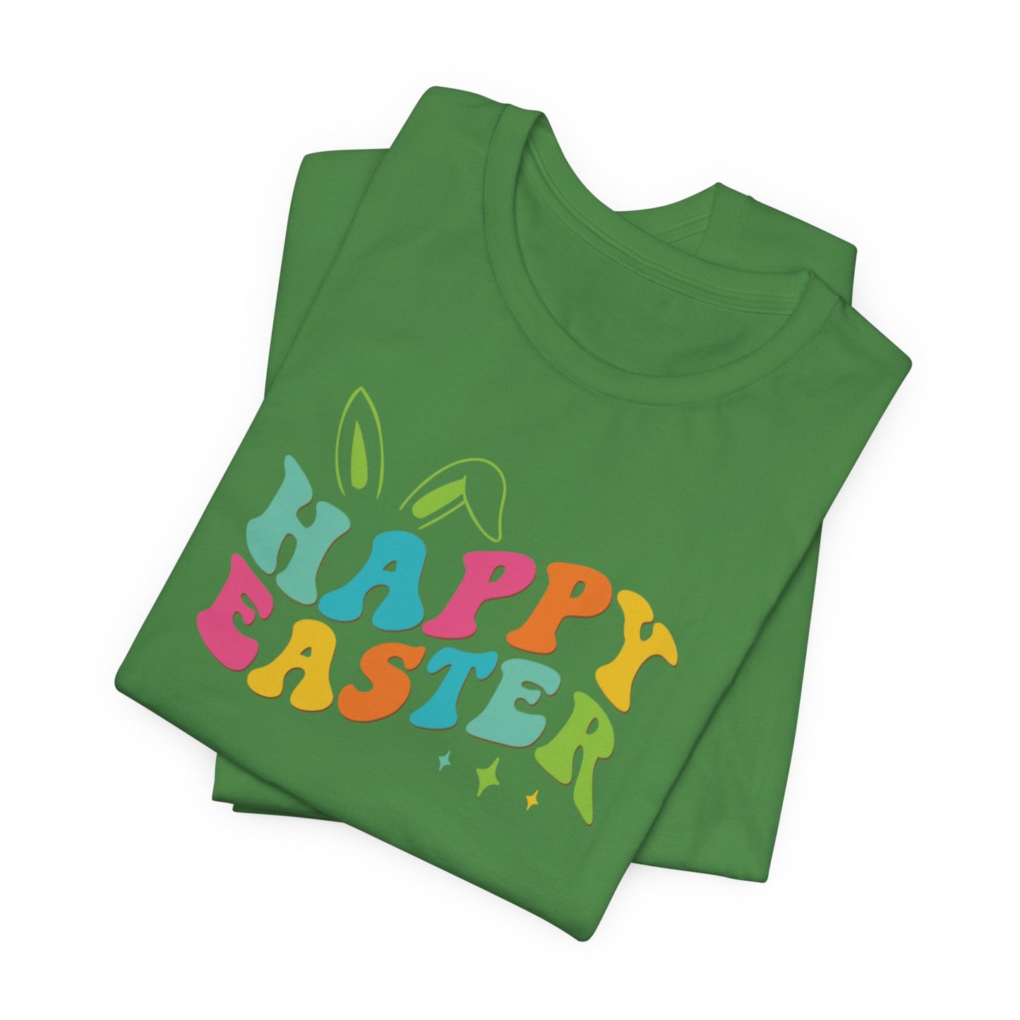 Happy Easter Bunny Ears T-Shirt - Colorful Graphic Tee