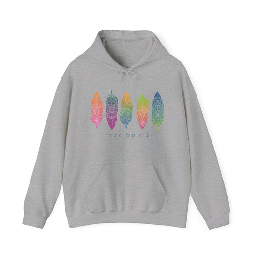 Free Spirit Vibrant Feather Hoodie