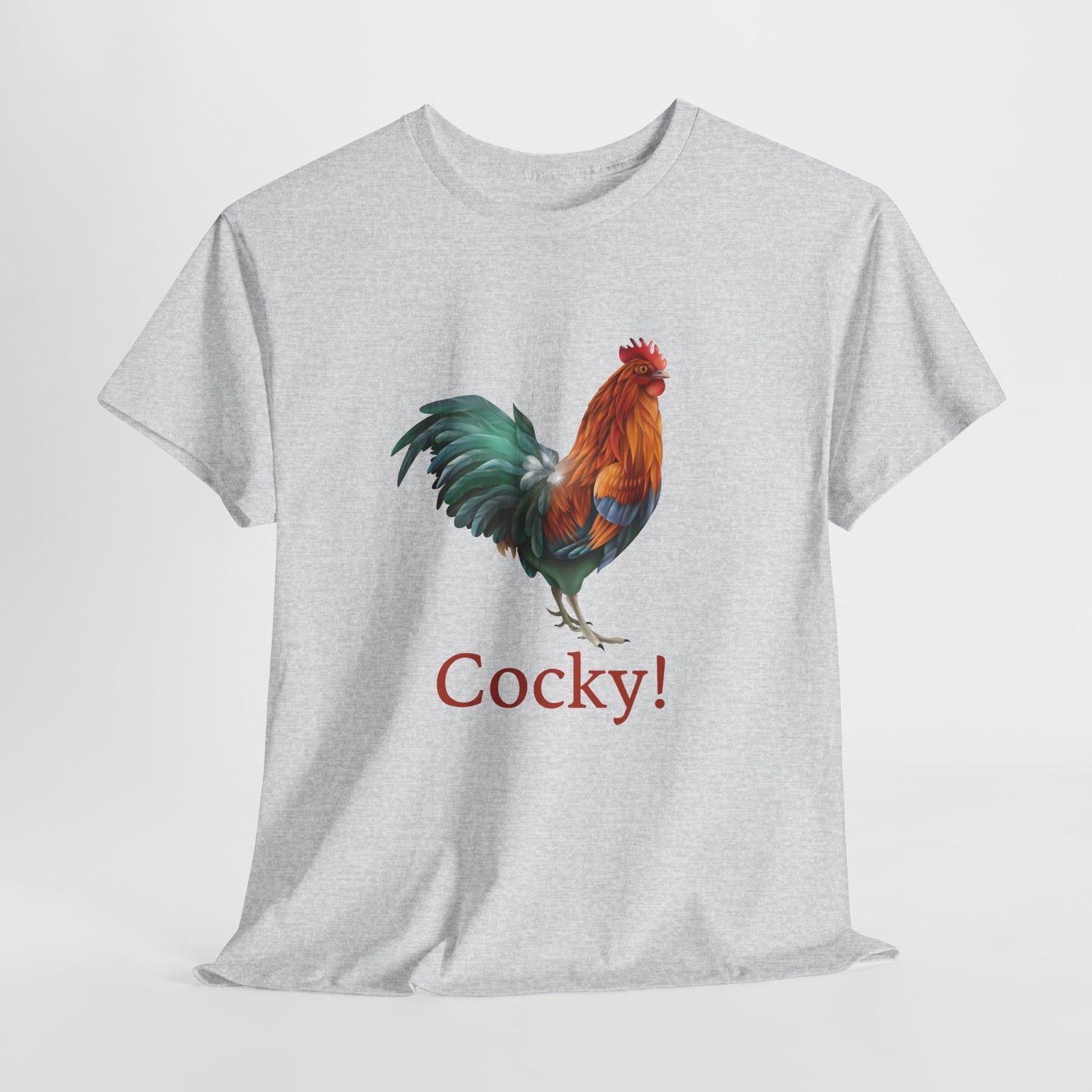 Cocky Rooster T-Shirt - Bold Pun Tee