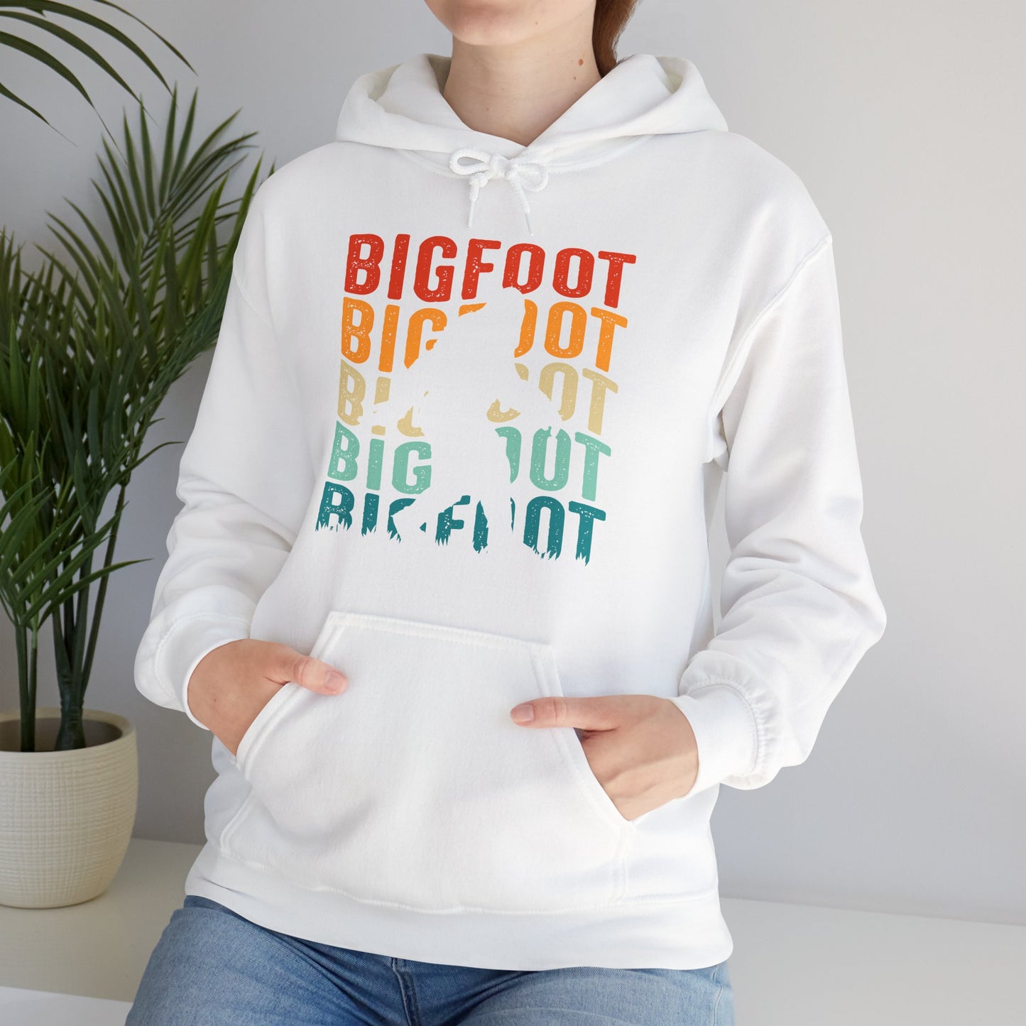 Bigfoot Silhouette Hoodie - Cryptid Outline Design