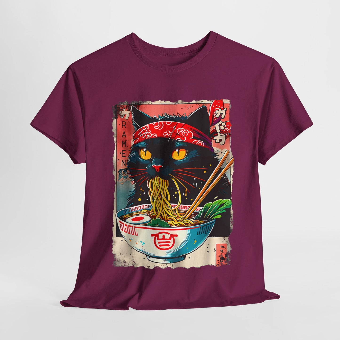 Ramen Cat T-Shirt - Japanese Graphic Design
