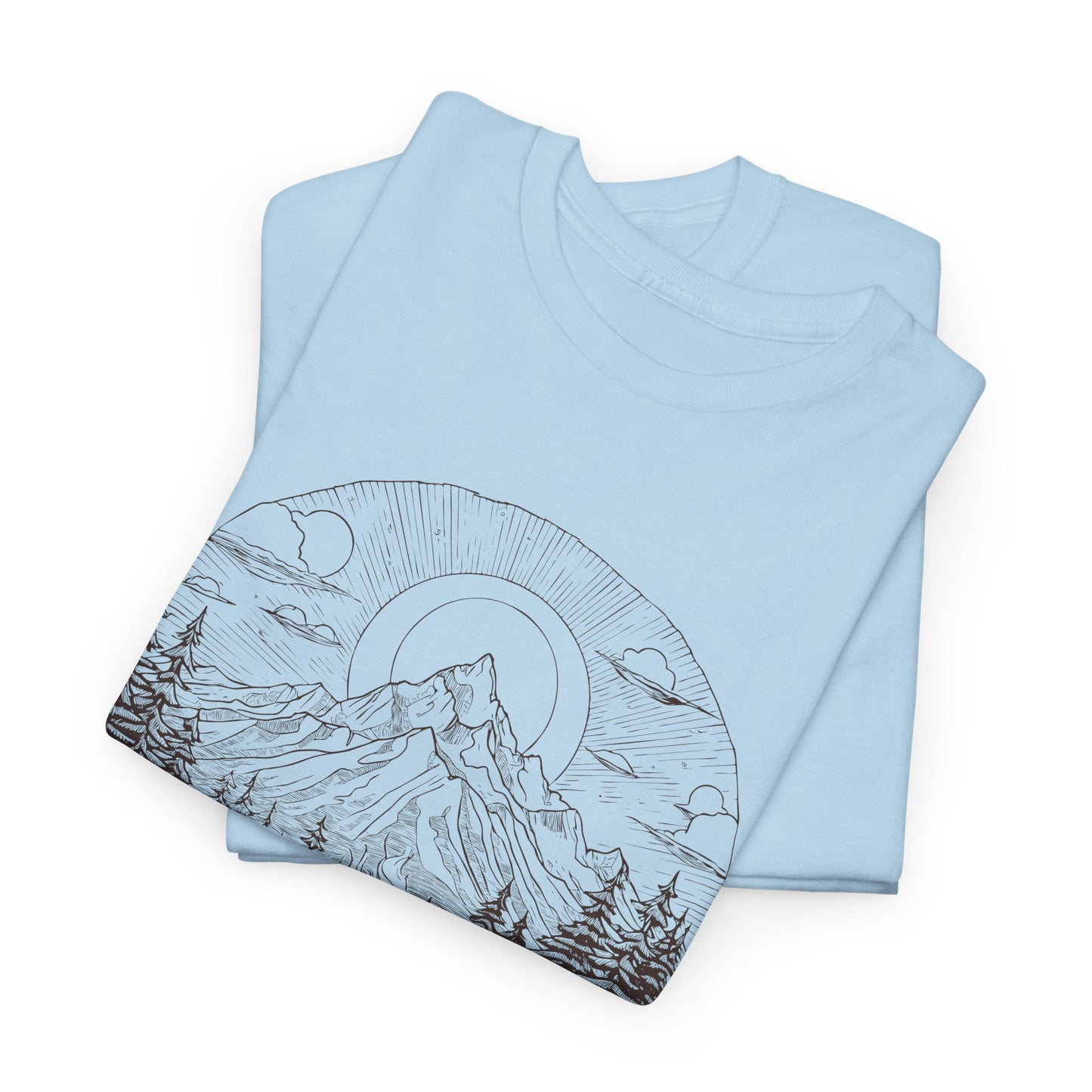 Campfire Mountain Scene T-Shirt
