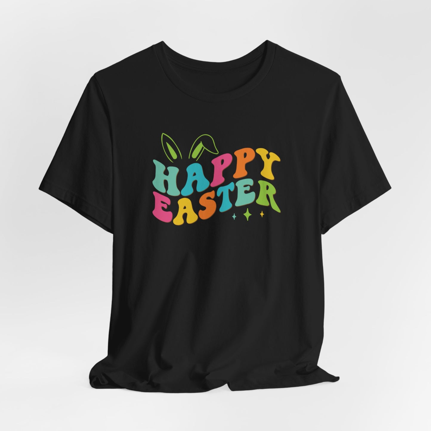 Happy Easter Bunny Ears T-Shirt - Colorful Graphic Tee