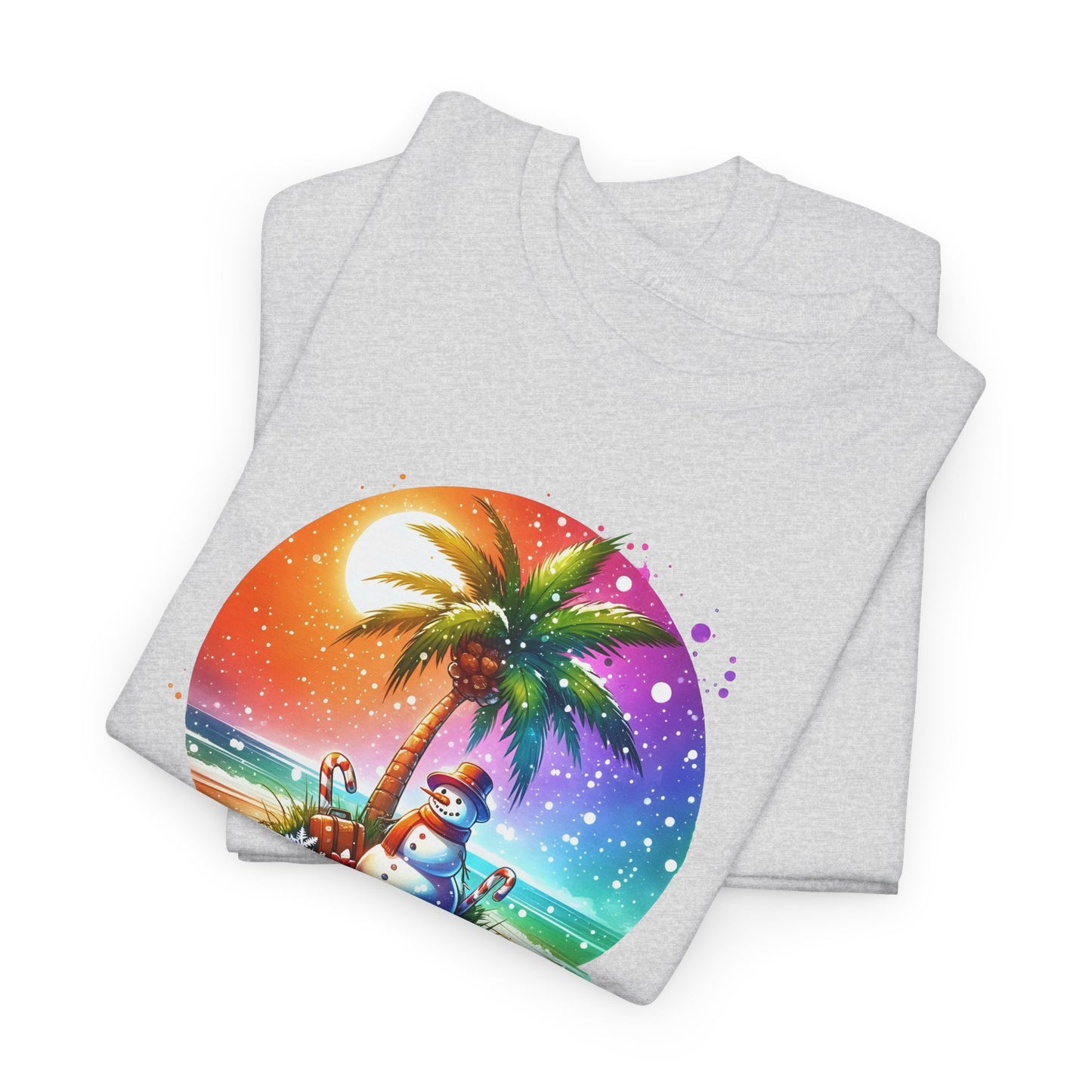 Snowman T-Shirt For Warm Christmas T Shirt For Palm Tree Holiday TShirt