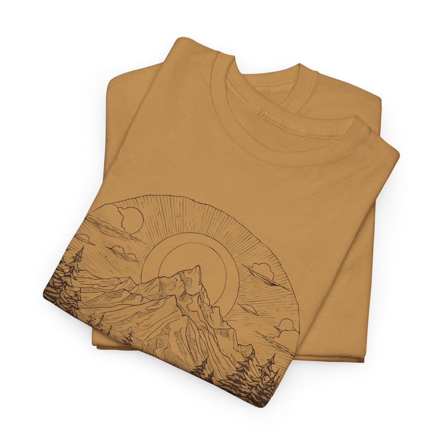 Campfire Mountain Scene T-Shirt