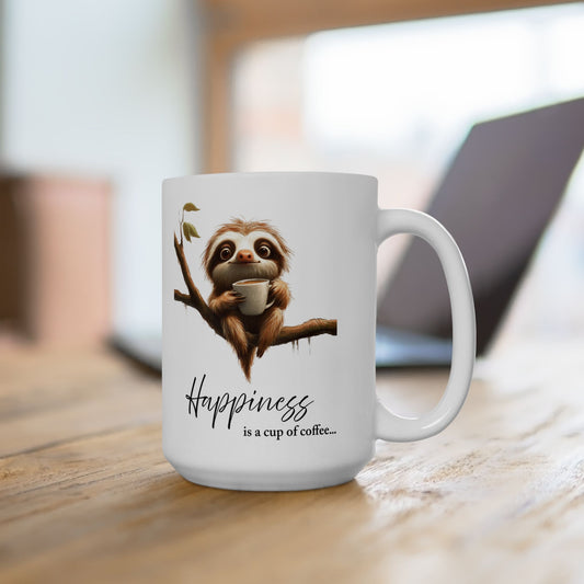 Quirky Sloth Mug For Happiness Coffee Cup