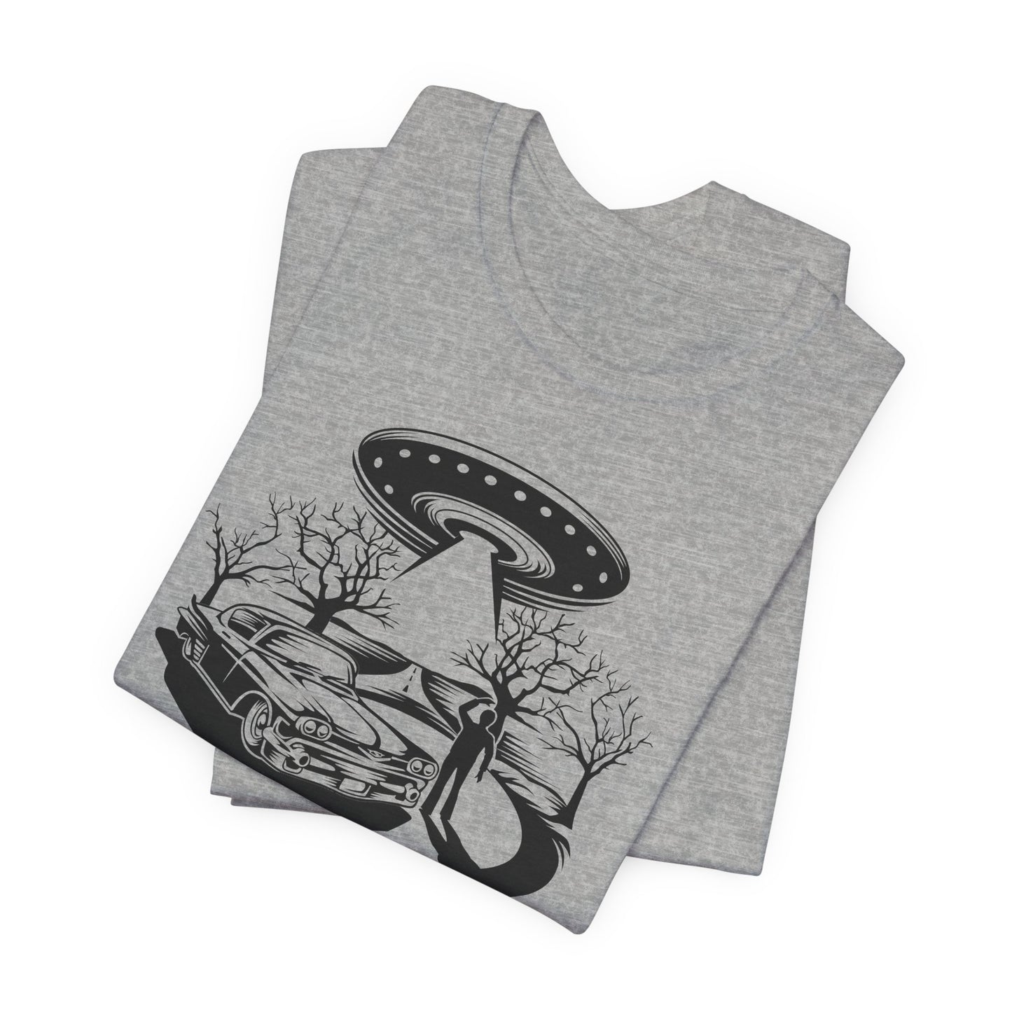 UFO Road Encounter T-Shirt - Spaceship Witness Design
