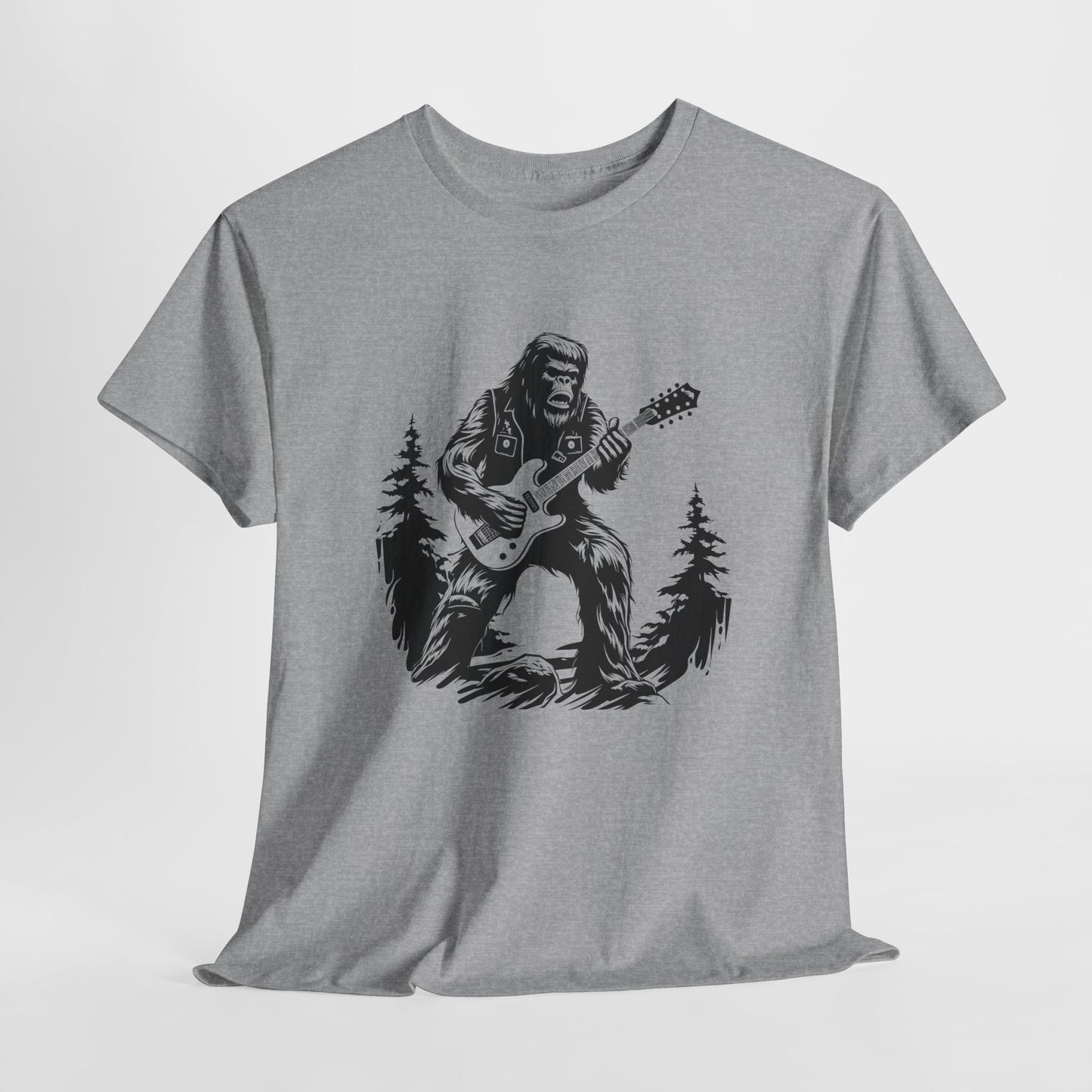 Bigfoot Guitar T-Shirt - Sasquatch Rocker Design