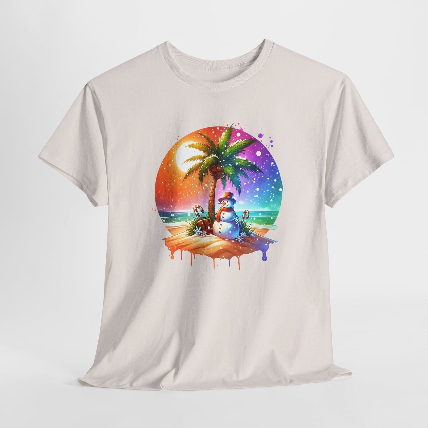 Snowman T-Shirt For Warm Christmas T Shirt For Palm Tree Holiday TShirt