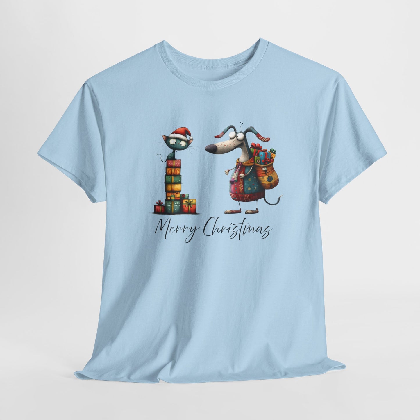 Merry Christmas Cat Dog T-Shirt - Festive Tee