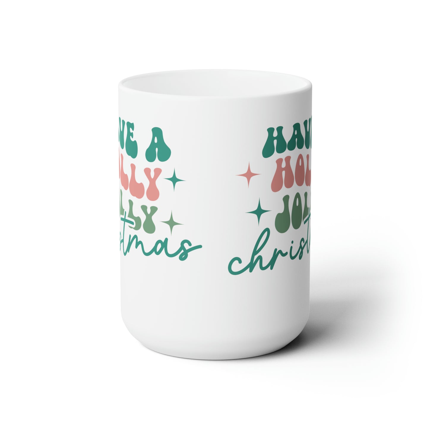 Retro Holly Jolly Christmas Coffee Hot Tea Cocoa Mug Gift Idea